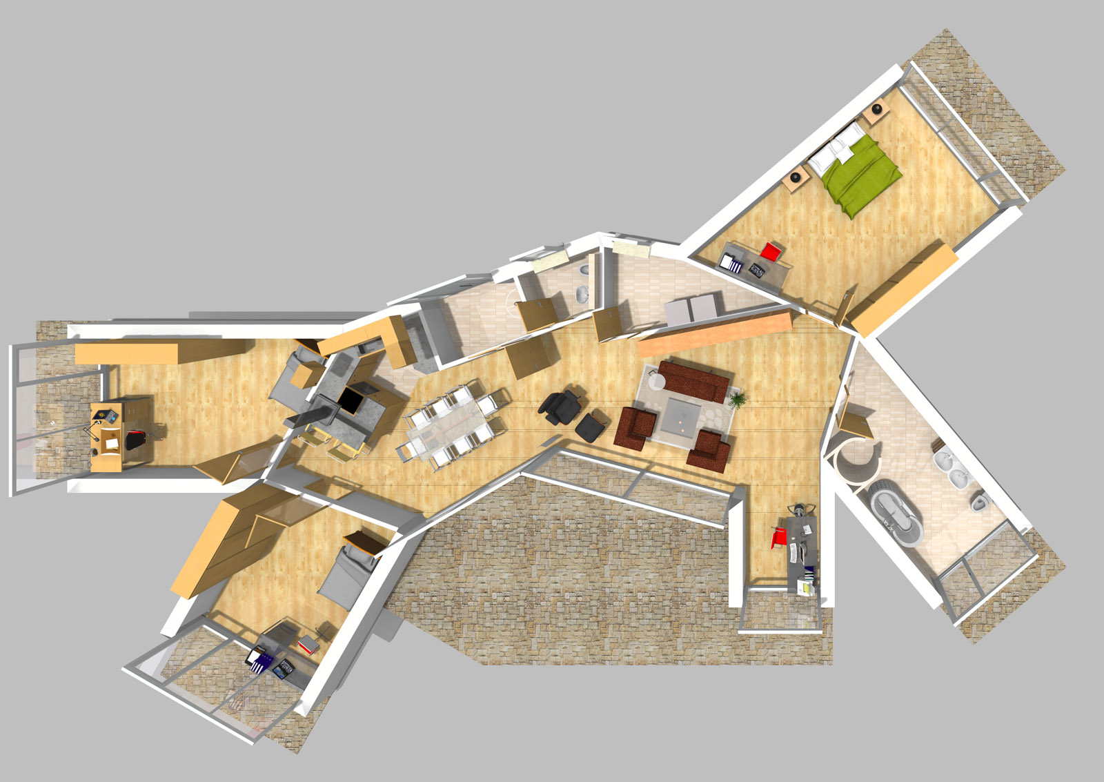 Bungalow 155 m² EG 3D