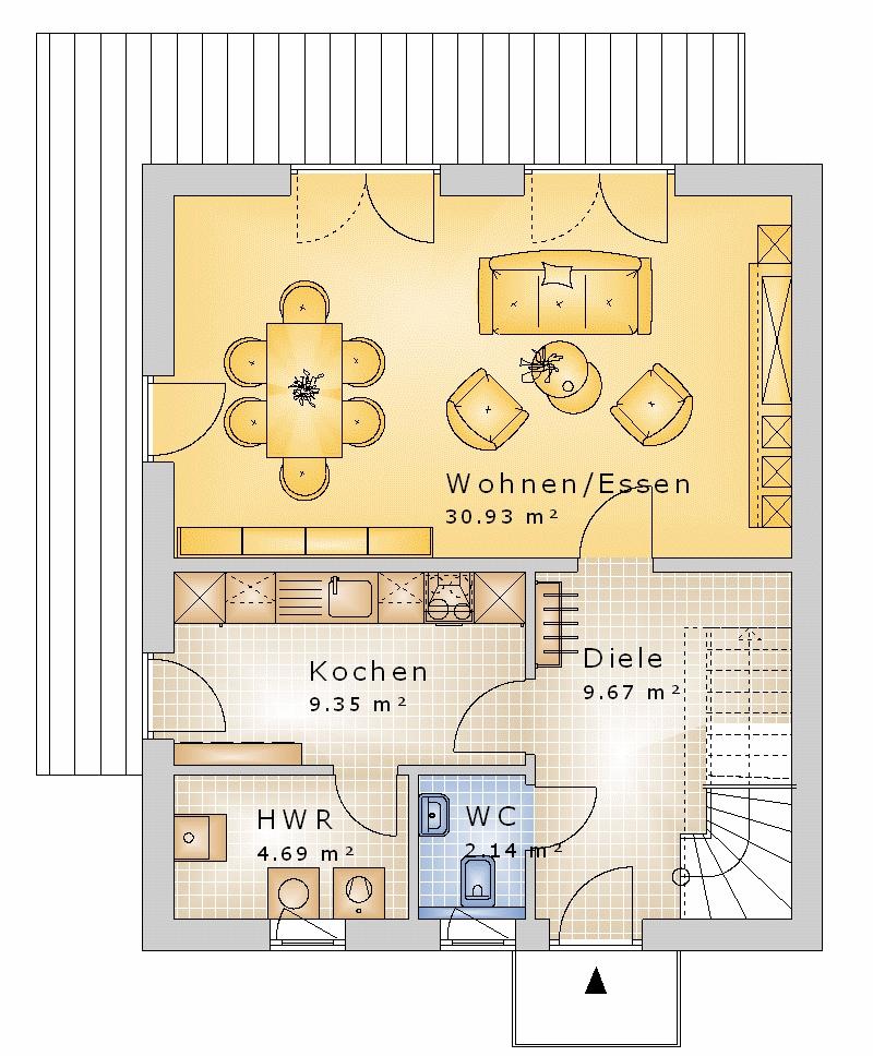 Satteldach 101 m² EG