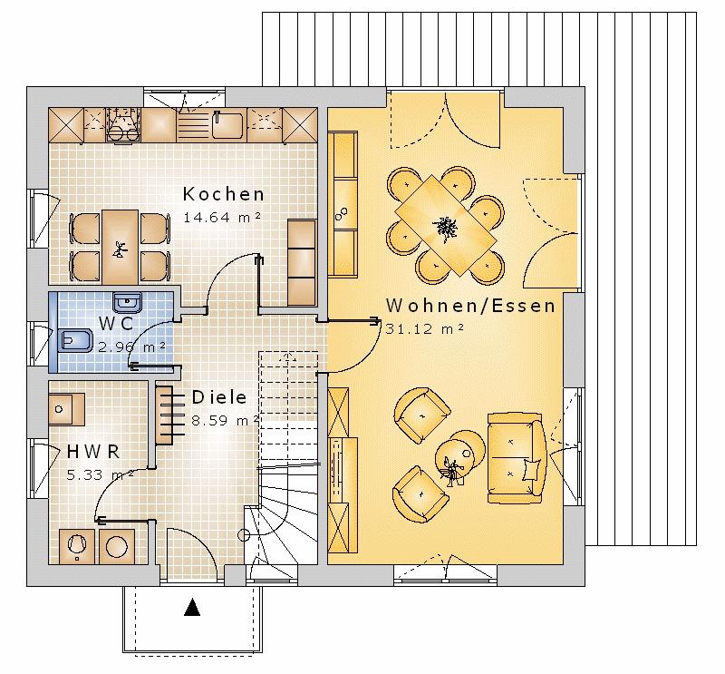Satteldach 108 m² EG