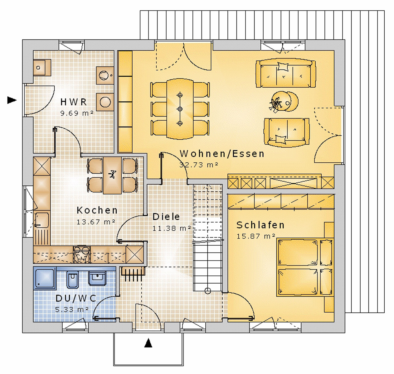Satteldachhaus 156 m² EG